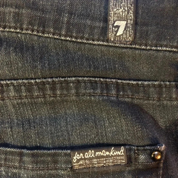 7 For All Mankind black straight leg jeans - Picture 1 of 6